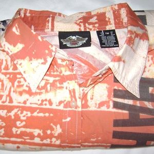 Men's Harley Davidson button down 1/4 sleeve shirt